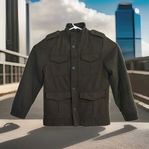 Old Navy men's miltary style full-zip button-up coat, size M, pine needle green
